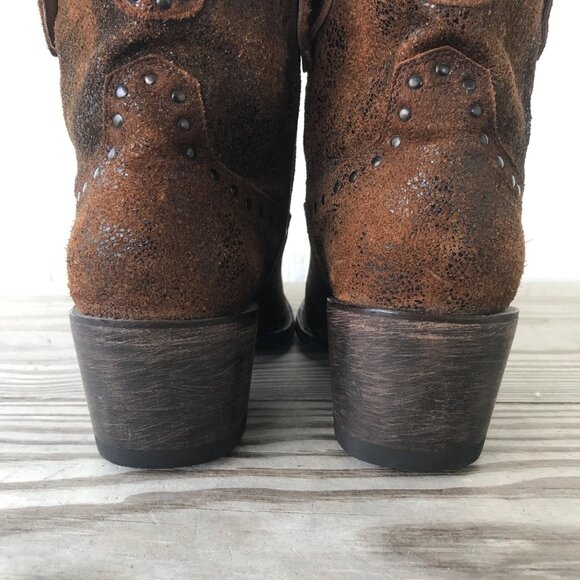 Idyllwind Glazed Roughout Outseam Studs Womens Western Ankle Boots 8 B IDL038-1 - Picture 4 of 14